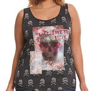 Lane Bryant Skull Graphic Tank Top